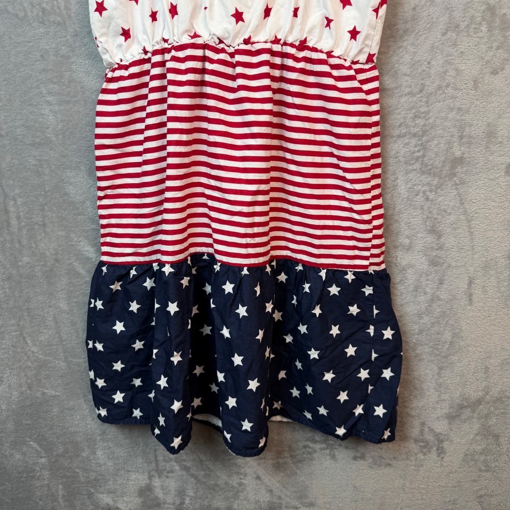 The Childrens Place Dress Girls 14 Red White Blue Stars Stripes Patriotic Summer - Picture 5 of 10